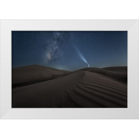 Light Up The Sky White Modern Wood Framed Art Print by Sulaiman Alshehhi, Ahmed