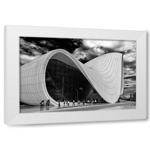 Queue White Modern Wood Framed Art Print by Mghebrishvili, Nino