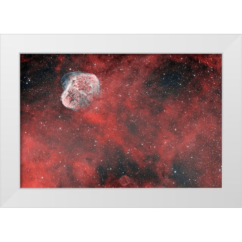 Crescent Nebula White Modern Wood Framed Art Print by Chander, Vikas