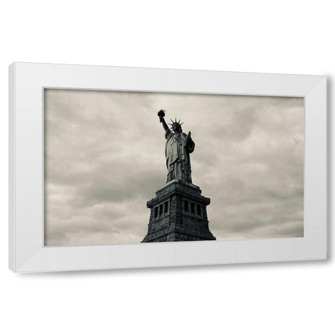 GOD BLESS AMERICA White Modern Wood Framed Art Print by Liu, Xiaoyang