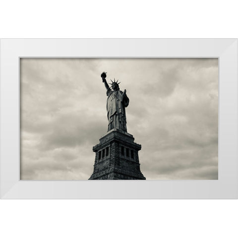 GOD BLESS AMERICA White Modern Wood Framed Art Print by Liu, Xiaoyang