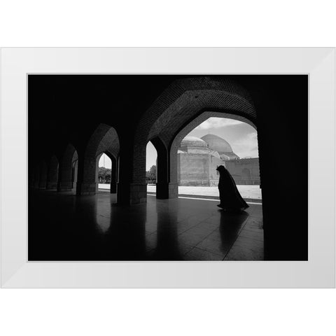 Cuma Mosque White Modern Wood Framed Art Print by Topalismailoglu, Nevra