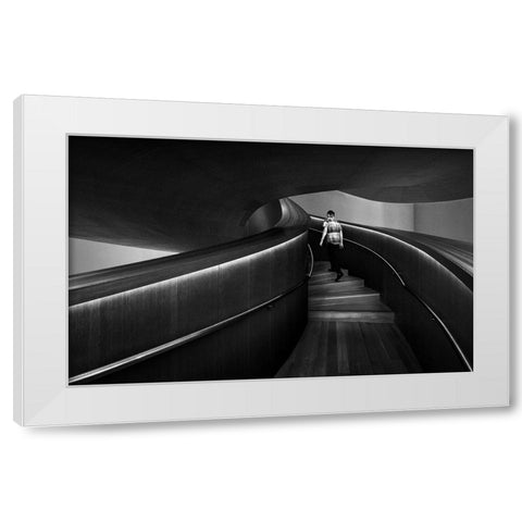 Stairs 7 White Modern Wood Framed Art Print by Zhou, Steven