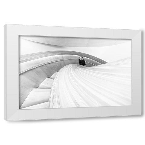 Stairs 8 White Modern Wood Framed Art Print by Zhou, Steven