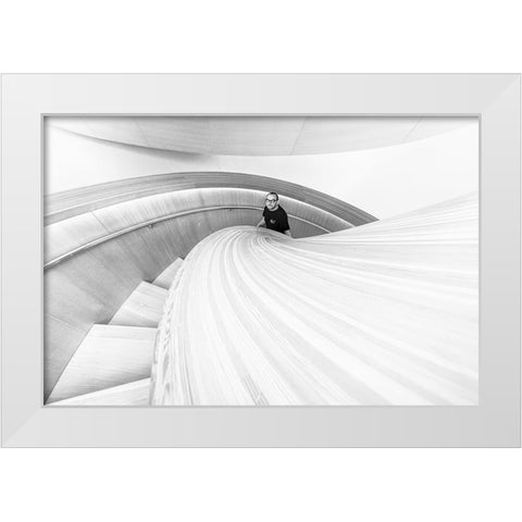 Stairs 8 White Modern Wood Framed Art Print by Zhou, Steven