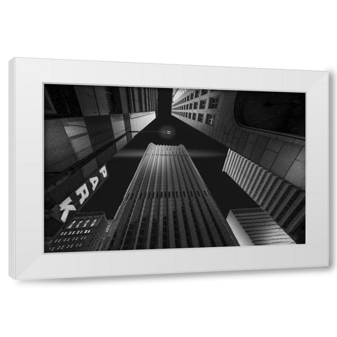 Skyscrapers-3 White Modern Wood Framed Art Print by Zeng, Jiahong