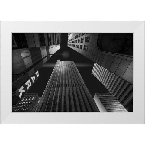 Skyscrapers-3 White Modern Wood Framed Art Print by Zeng, Jiahong