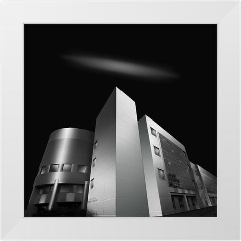 Engineering Building White Modern Wood Framed Art Print by Chen, Chuan