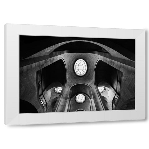 Beam me up White Modern Wood Framed Art Print by Sowter, Ashley