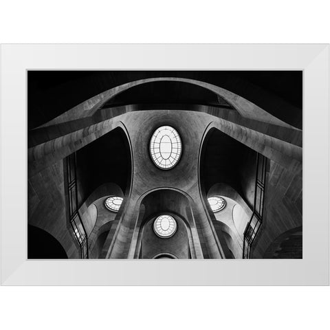 Beam me up White Modern Wood Framed Art Print by Sowter, Ashley