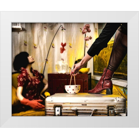 Sushi-Factory White Modern Wood Framed Art Print by Ambra