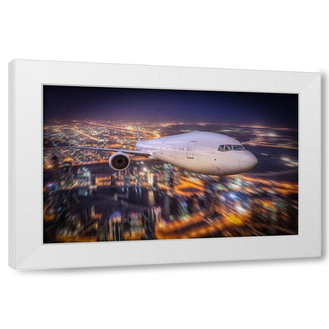 Nightflight White Modern Wood Framed Art Print by Egger, Marcel