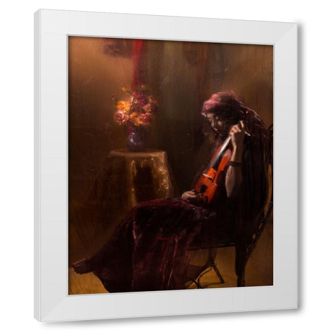 Musician White Modern Wood Framed Art Print by Marjanmashhadi