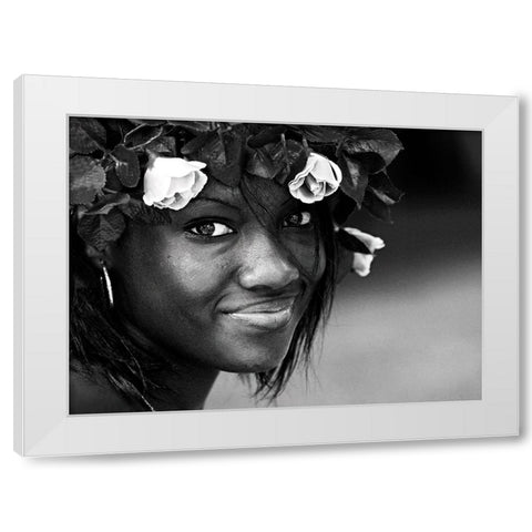 LIsla Bonita White Modern Wood Framed Art Print by Strelok