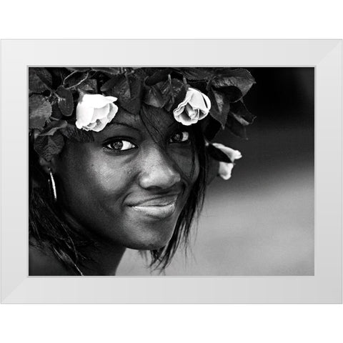 LIsla Bonita White Modern Wood Framed Art Print by Strelok