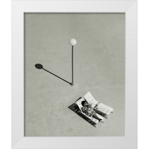 10 A.M. White Modern Wood Framed Art Print by Strelok