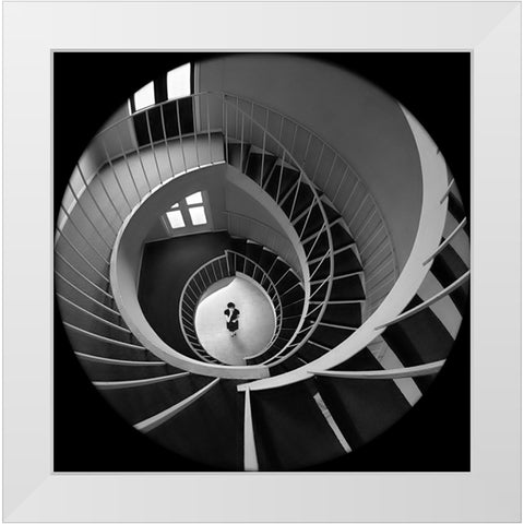 Ask Alice White Modern Wood Framed Art Print by Strelok