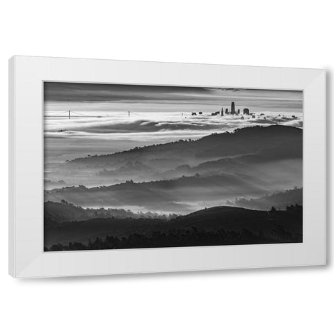 Dream City White Modern Wood Framed Art Print by Mao, Yun