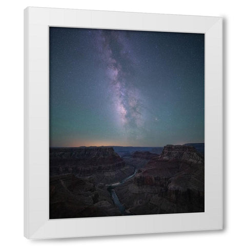 Grand Canyon and Milky Way White Modern Wood Framed Art Print by Wei, Willa