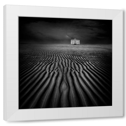 Beach Castle White Modern Wood Framed Art Print by De Groen, Maurits