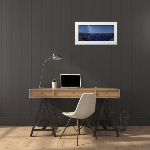 Grand Canyon And Milky Way White Modern Wood Framed Art Print by Wei, Willa