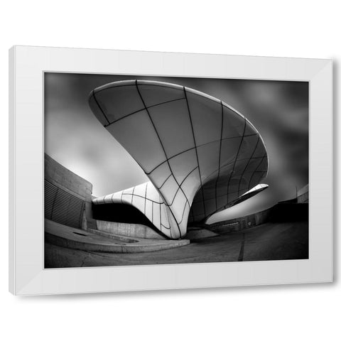 Hungerburg Station - Innsbruck White Modern Wood Framed Art Print by Dan, Udrea