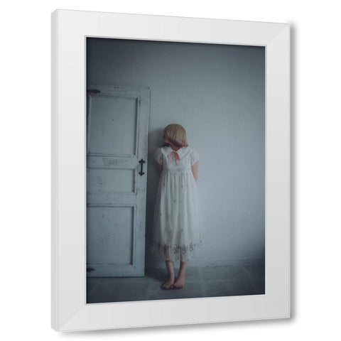 The Door White Modern Wood Framed Art Print by H112O1