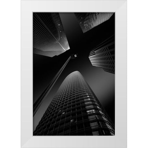 San Francisco Landmarks White Modern Wood Framed Art Print by Shu, Rong