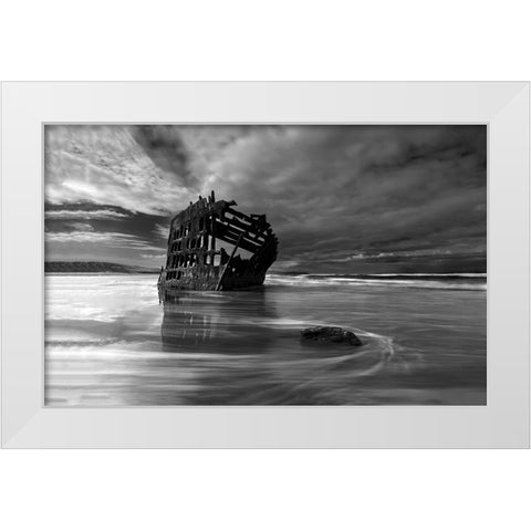 The Flowing Years White Modern Wood Framed Art Print by Shi, Mei