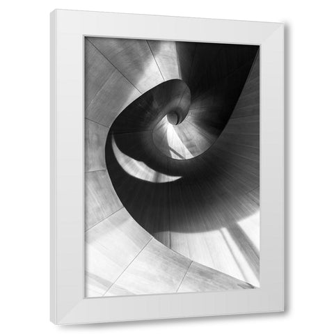 Stairs 10 White Modern Wood Framed Art Print by Zhou, Steven