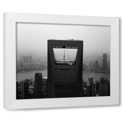 Corkscrew Building White Modern Wood Framed Art Print by Chiriaco, Carmine