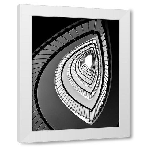 BLACK TEARS White Modern Wood Framed Art Print by Cedron, Mabel