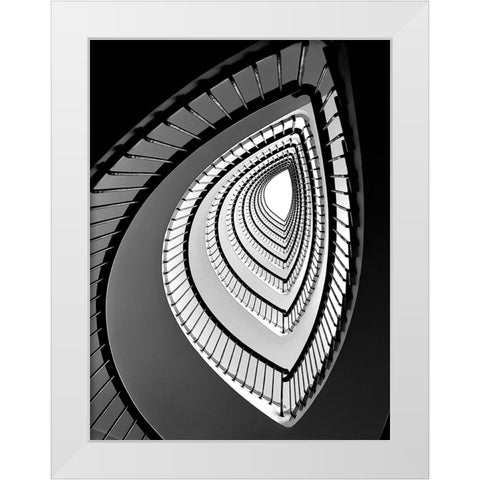 BLACK TEARS White Modern Wood Framed Art Print by Cedron, Mabel