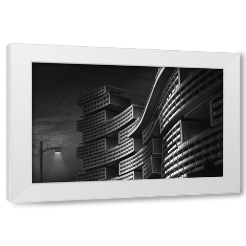 Lego - The Royal Atlantics Residences On The Palm Jumeriah In Dubai White Modern Wood Framed Art Print by Mathew, Jobin