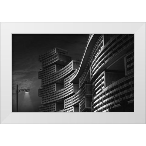 Lego - The Royal Atlantics Residences On The Palm Jumeriah In Dubai White Modern Wood Framed Art Print by Mathew, Jobin