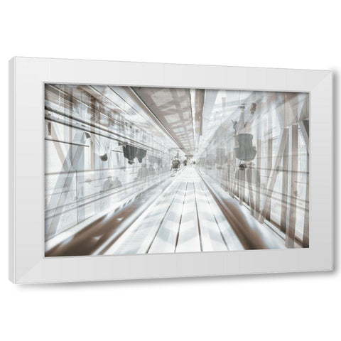 Metro Station White Modern Wood Framed Art Print by Alsharif, Yahia