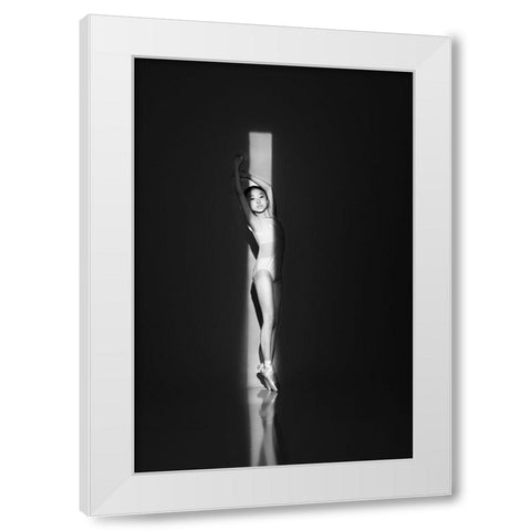 Facing The Light White Modern Wood Framed Art Print by Yang, Yingchen