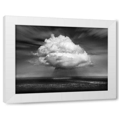 Landscape With Cloud White Modern Wood Framed Art Print by Winkler, Jens
