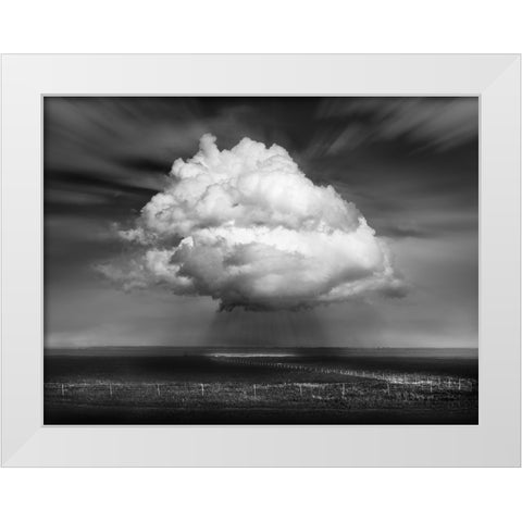 Landscape With Cloud White Modern Wood Framed Art Print by Winkler, Jens