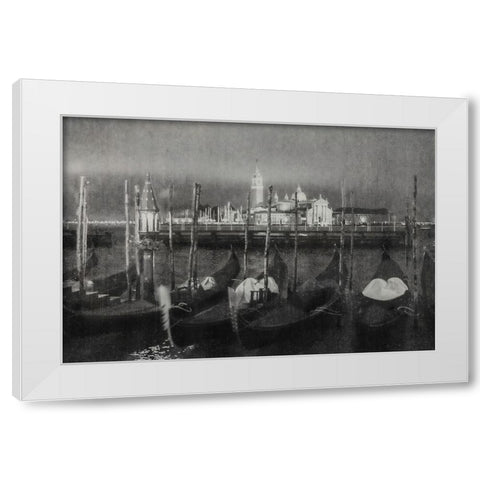 Rainy Night in Venice White Modern Wood Framed Art Print by Yermoshkin, Leonid