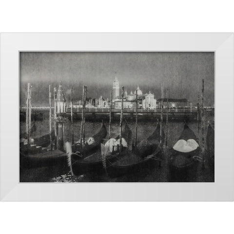 Rainy Night in Venice White Modern Wood Framed Art Print by Yermoshkin, Leonid