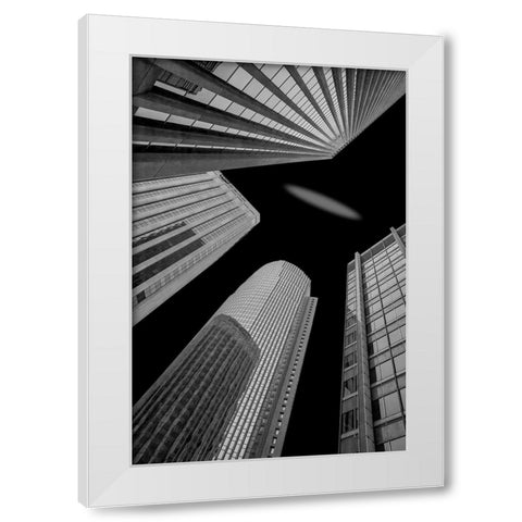 Skyscraper White Modern Wood Framed Art Print by Mao, Yun