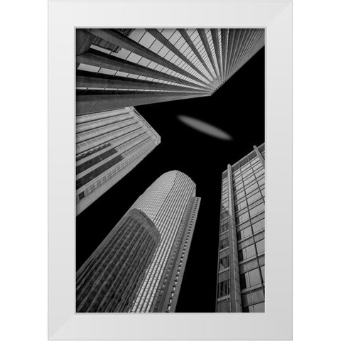 Skyscraper White Modern Wood Framed Art Print by Mao, Yun