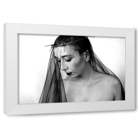 Mahsun White Modern Wood Framed Art Print by Saeidinia, Afshin