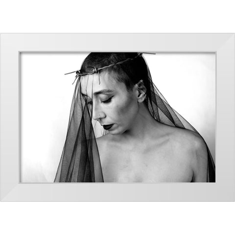 Mahsun White Modern Wood Framed Art Print by Saeidinia, Afshin