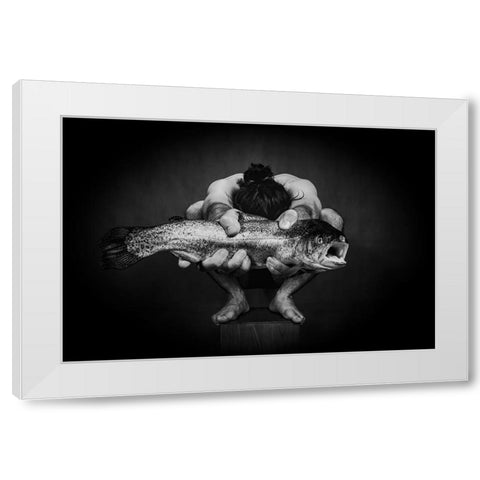 Scream Of Death/2 White Modern Wood Framed Art Print by Saeidinia, Afshin