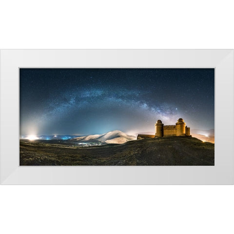 Calahorra Castle White Modern Wood Framed Art Print by Jose Guillen, Manuel