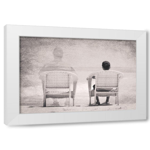 Loss White Modern Wood Framed Art Print by Olwy, Moutaz