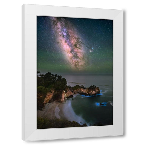 Milky Mcway Falls White Modern Wood Framed Art Print by Li, Sophia