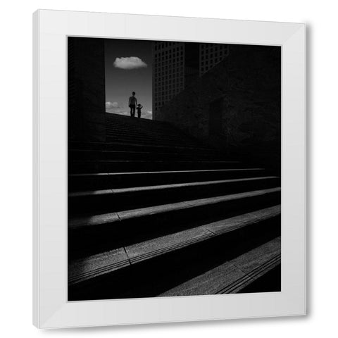 Summer In The City White Modern Wood Framed Art Print by Takachi, Yasuhiro